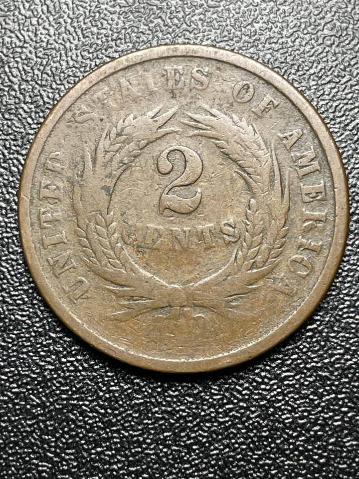 U.S. Civil War Era 1864 Copper Two Cent Coin - Image 2 of 4