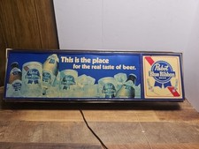 1984 PABST BLUE RIBBON PBR BEER LIGHTED SIGN 37" Read