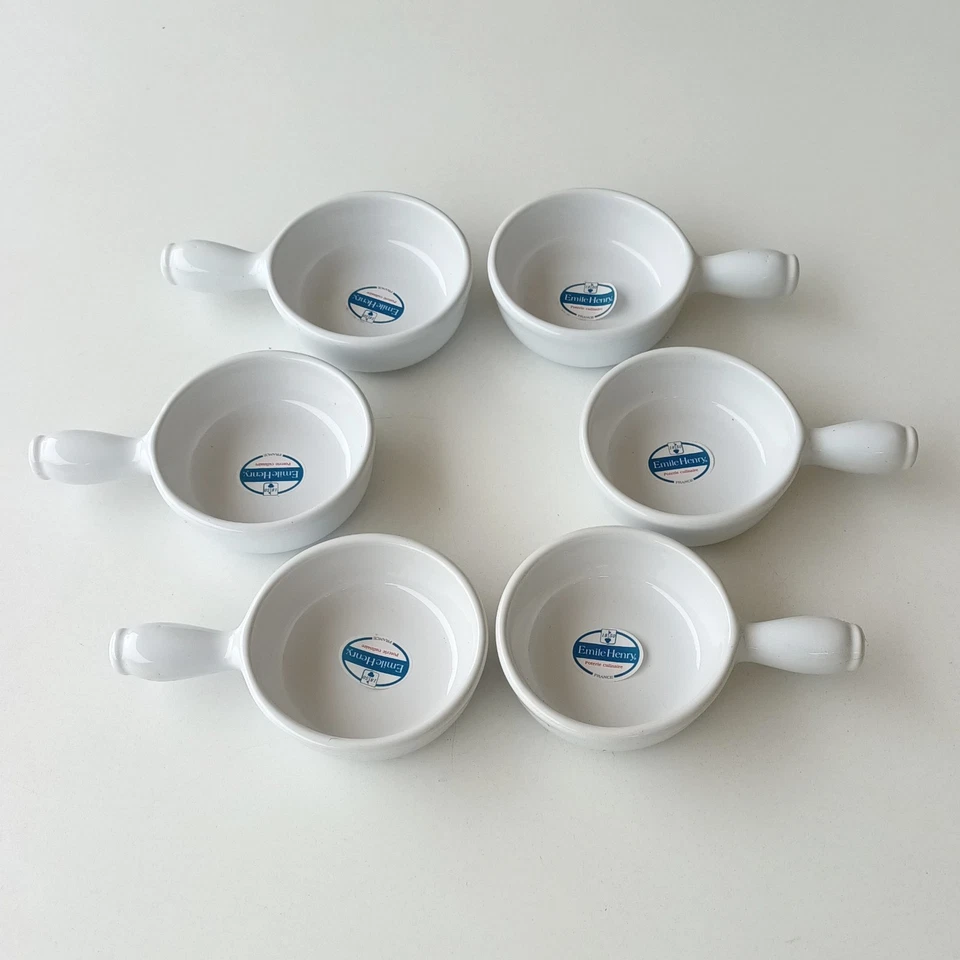 Lot  6 petits caquelons -Emile Henry - Blanc - Poterie culinaire - Photo 4/4