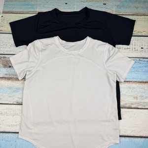 Lululemon Set Of 2 SZ ~S / M White High Neck Run and Train T-Shirt & Black Tee