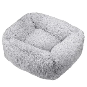 Plush Dog Cat Bed Calming Pet Sofa Cushion Machine Washable Sleeping Kennel