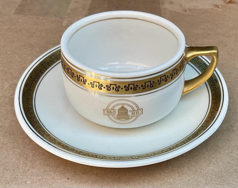 Baltimore & Ohio (B&O) Railroad Demi Cup & Saucer Capitol Pattern