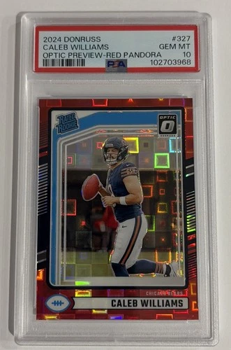 2024 Panini Donruss - Caleb Williams #327 Optic  Red Pandora Prizm (RC) PSA 10