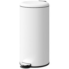 HOMCOM Bidone Immondizia a Pedale 30L 36x30x63.5 cm Crema