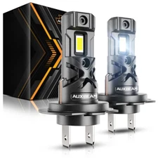 AUXBEAM H7 LED Headlight Bulb Kit High Beam 6500K Cool White Bulbs Bright Lamps