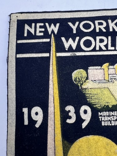 Rare Vintage 1939 New York World’s Fair Large Felt Square Souvenir - Picture 15 of 24