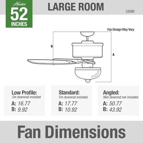 Hunter 52" Builder Deluxe Traditional Casual Ceiling Fan w/ Light and Pull Chain - Picture 14 of 30