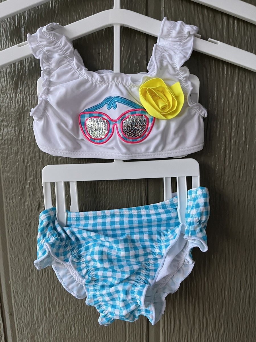 Flapdoodle swimsuit. Girls 12 Months. 2 Piece Gingham Check Summer