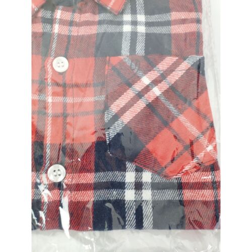 New Boys Little Red Plaid Flannel Button Front Shirt Size 6 LS - Picture 4 of 4