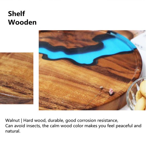 NEW Creative Tea Tray Luxury Walnut Solid Wood Embed Resin River Kungfu Tea Tray - Picture 7 of 16