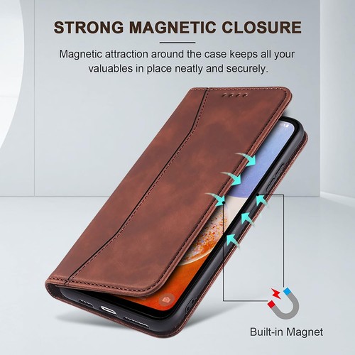 For Samsung Galaxy A15 5G Leather Wallet Kickstand Case Cover w/Tempered Glass - Foto 30 di 30