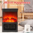 Protable Electric Fireplace Heater Stove 2000W 3D Realistic Flame Effect Home