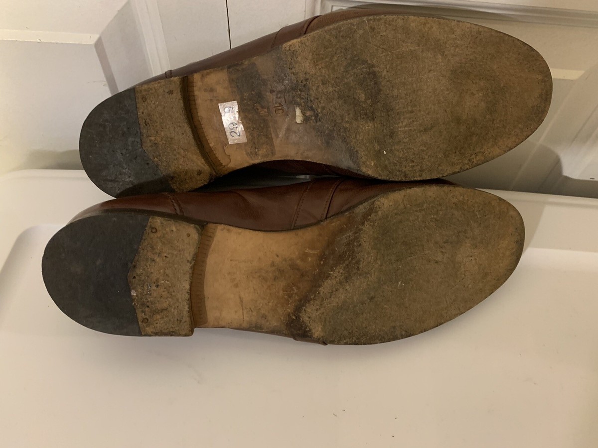 Cole Haan Bragano Mens Sz 10M Brown Leather Slip On Tasseled 