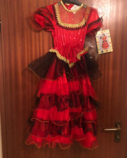 Spanierin Spanische Flamenco Tänzerin Kinder Kleid Kostüm 116 + 128