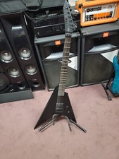 Esp Ltd Arrow Black Metal Electric Guitar, Macassar Ebony, Black Satin With Case