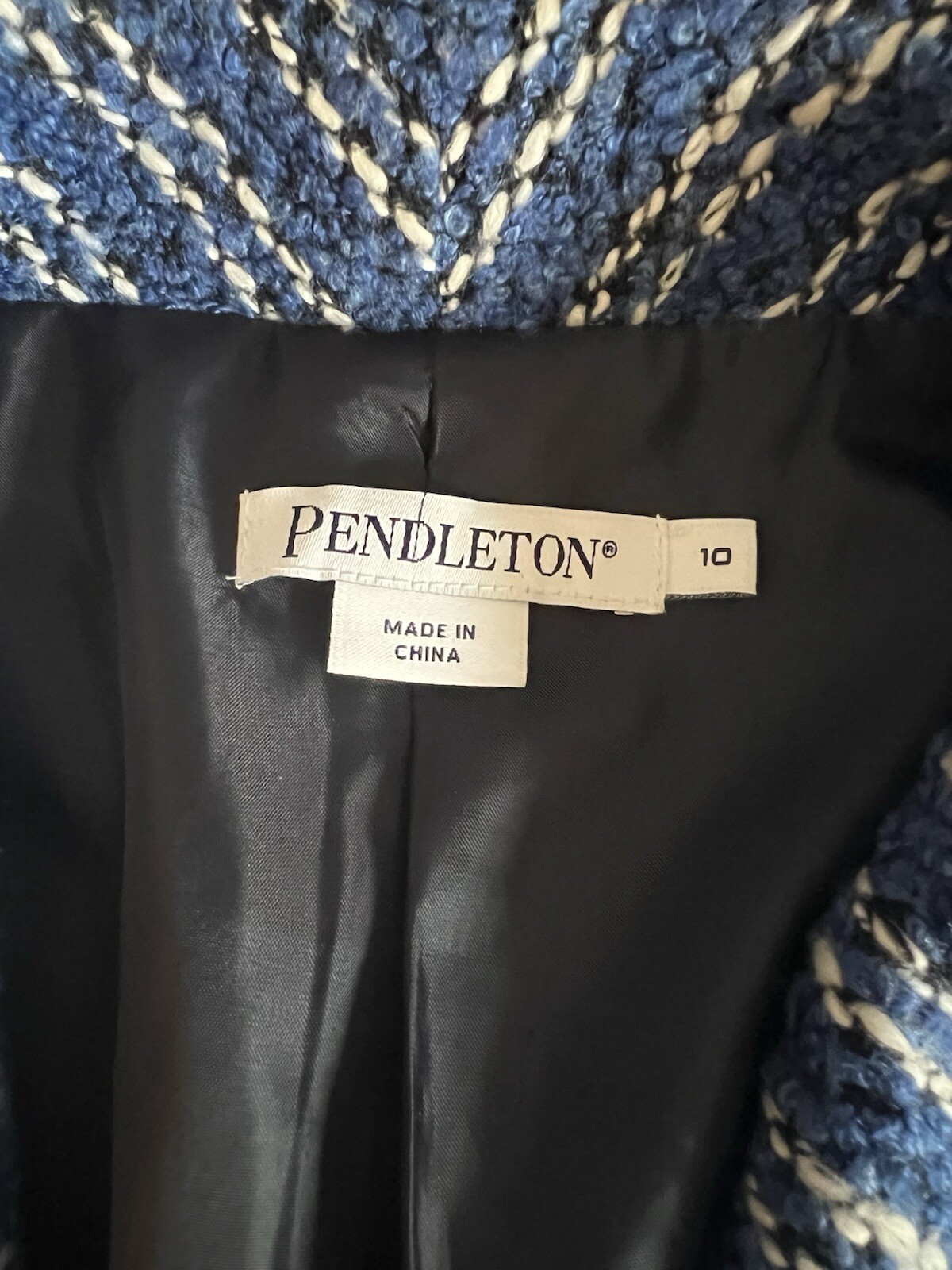 Pendleton Blue Tweed Striped Snap Button Blazer S… - image 11