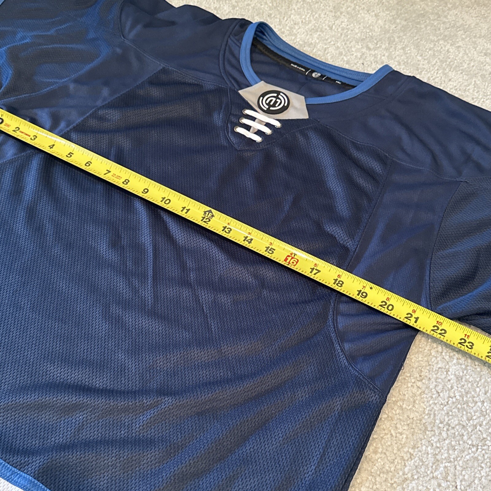 Winnipeg Jets Colors Blank Monkey Hockey Jersey Size Juniors Goal Cut GC Blue