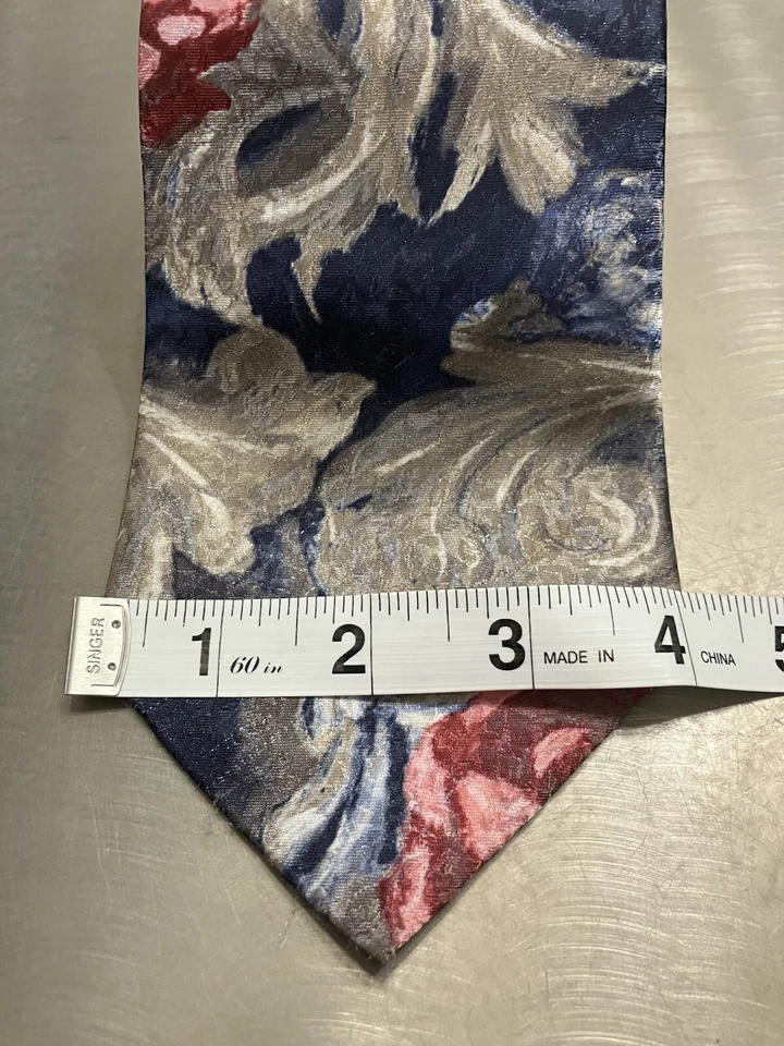"Corbata de cuello vintage Boston Harbor floral para hombre hecha en EE. UU. 4"" X 56""" Foto 3 de 4
