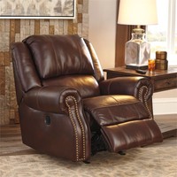 Ashley Collinsville Leather Rocker Recliner In Chestnut on sale Ashley Collinsville Leather Rocker Recliner In Chestnut on sale