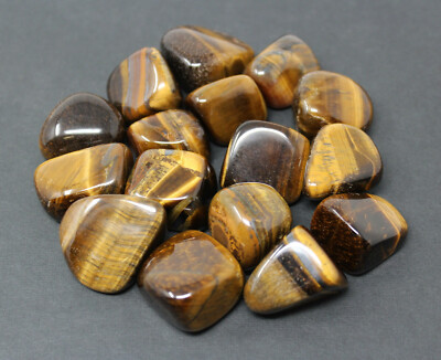 8 oz Gold Tiger Eye Tumbled Stones: 'A' Grade Natural Polished Crystals 1/2 lb