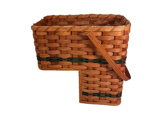 Amish Stair Step Wicker Wide Storage Basket Swinging Handle by Amish Baskets and - Picture 3 of 13