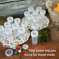 Travel size Tiny Tubes Vial Pills Tablet 12 Container Clear #2810 Drill Bits USA