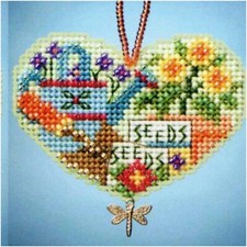 Garden Bliss: Beaded Cross Stitch Charmed Ornaments Kit - Love Gardening 2013 MH