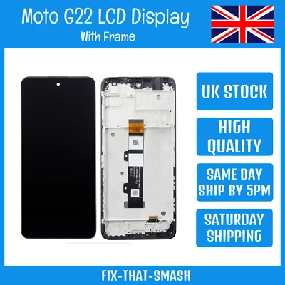 Motorola Moto G22 XT2231-2 LCD Display Screen Digitizer Assembly + Frame