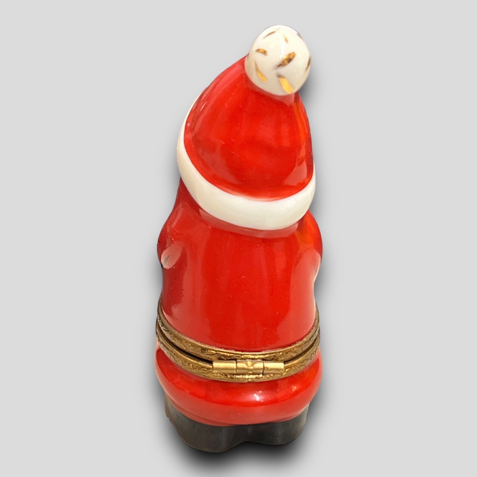 Vintage Limoges France Porcelain Trinket Box Santa Claus Nesting Doll