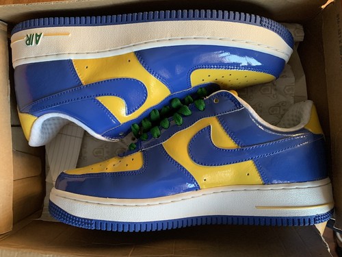 Nike Air Force 1 Premium Low Brazil World Cup Sz 8 Blue & Yellow Sneakers - Picture 9 of 13