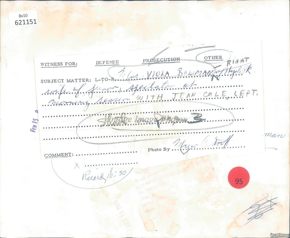 Viola Bowman Wife Prison Spectator Beautiful Women 8X10 Image Vintage