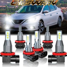 For Nissan Sentra 2013-2019 LED Headlights High Low Beam + Fog Bulb Combo 6000K