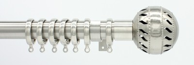 35 mm Dia strapazierfähig Satin Nickel Gardinenstange METALLKUGEL Enden 180 cm