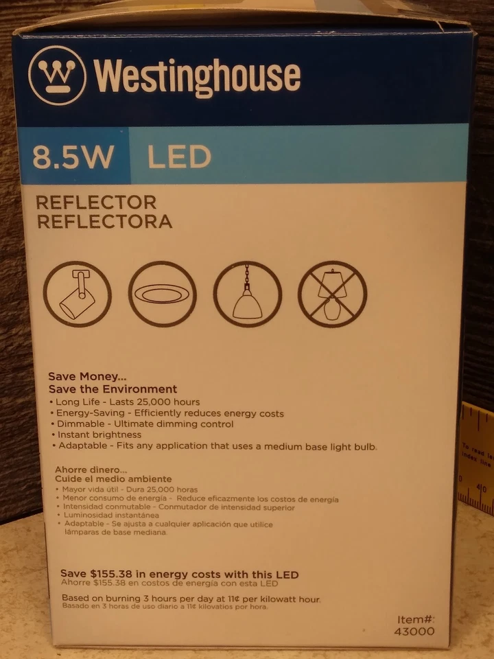Westinghouse 65W 8.5W LED Dimmable R30 Medium Base Light Bulb Warm White #43000 - Image 3 of 4