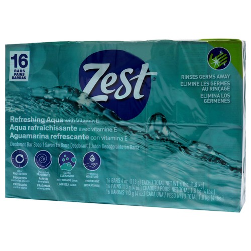 Refreshing Deodorant Bar Soap - Aqua by Zest for Women - 16 x 4 oz Bar Soap - Picture 3 of 4
