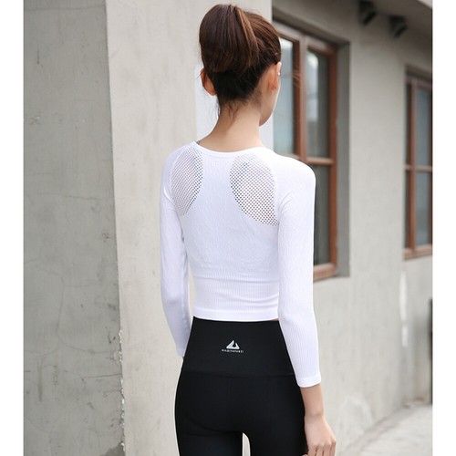Long-sleeved Yoga Clothes Women Tops Workout T-shirt - Picture 9 of 11
