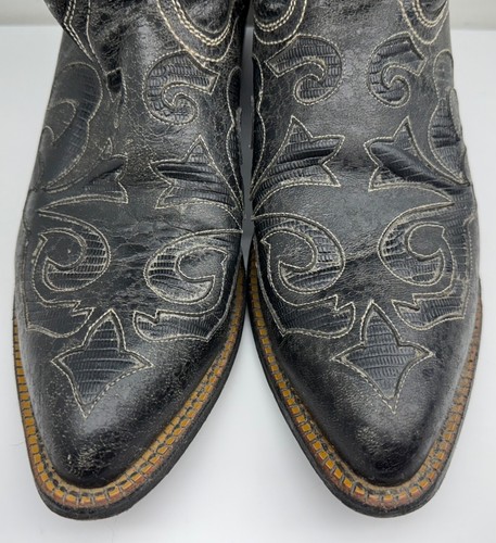 Vintage J.B. Dillon Genuine Goat Cowboy Boots JBM2000 Size 10EE Black Mexico - Picture 5 of 17