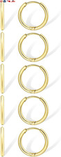 Dainty Small Gold Hoop Earrings for Women Set: 5 Pairs Lightweight 14K Gold