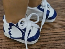Footwear, Sneakers, Mid-Top, Flyer Design, White ~❤️ Navy Trim, 18" Dolls