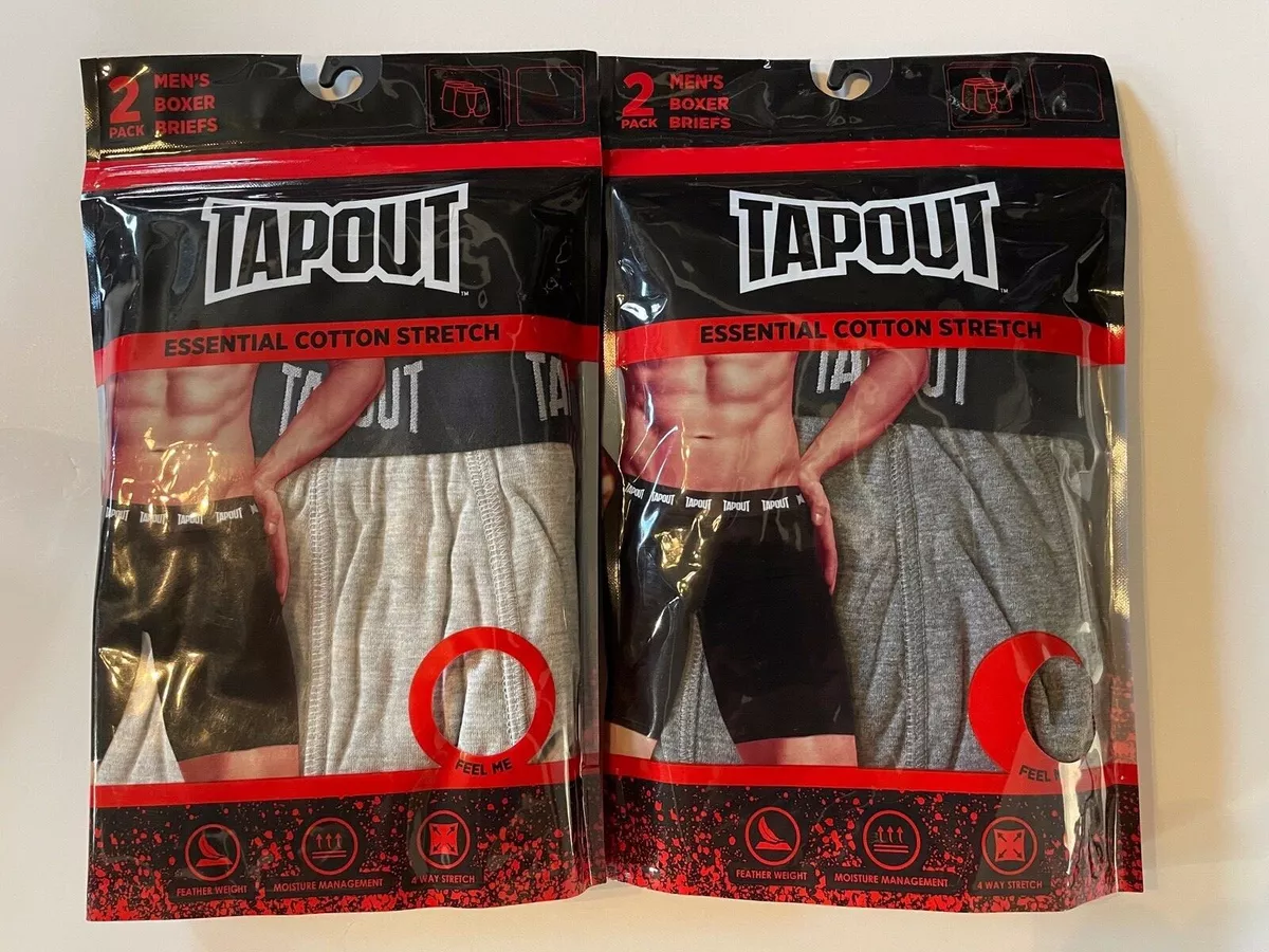 NEW TapouT Mens Athletic Underwear -4-Pack Stretch Athletic Boxer Briefs