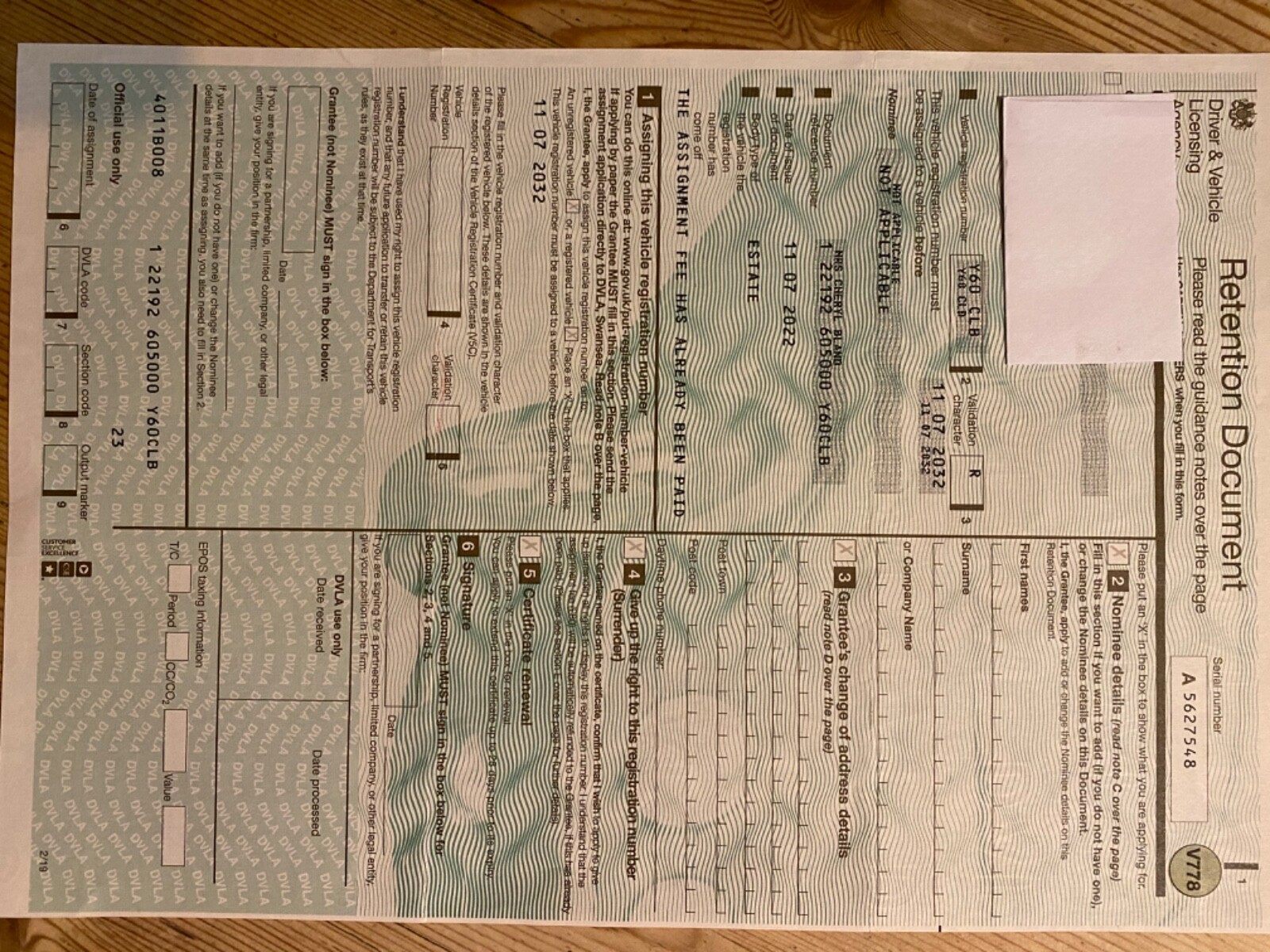 Y60 CLB PRIVATE PLATE FOR SALE ON RETENTION, ALL FEES PAID eBay
