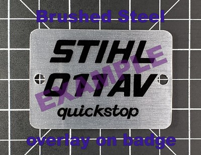 Targa Badge Adesivo In Vinile Per Stihl 011 AV Electronic Quickstop - Sovrapposizione Completa