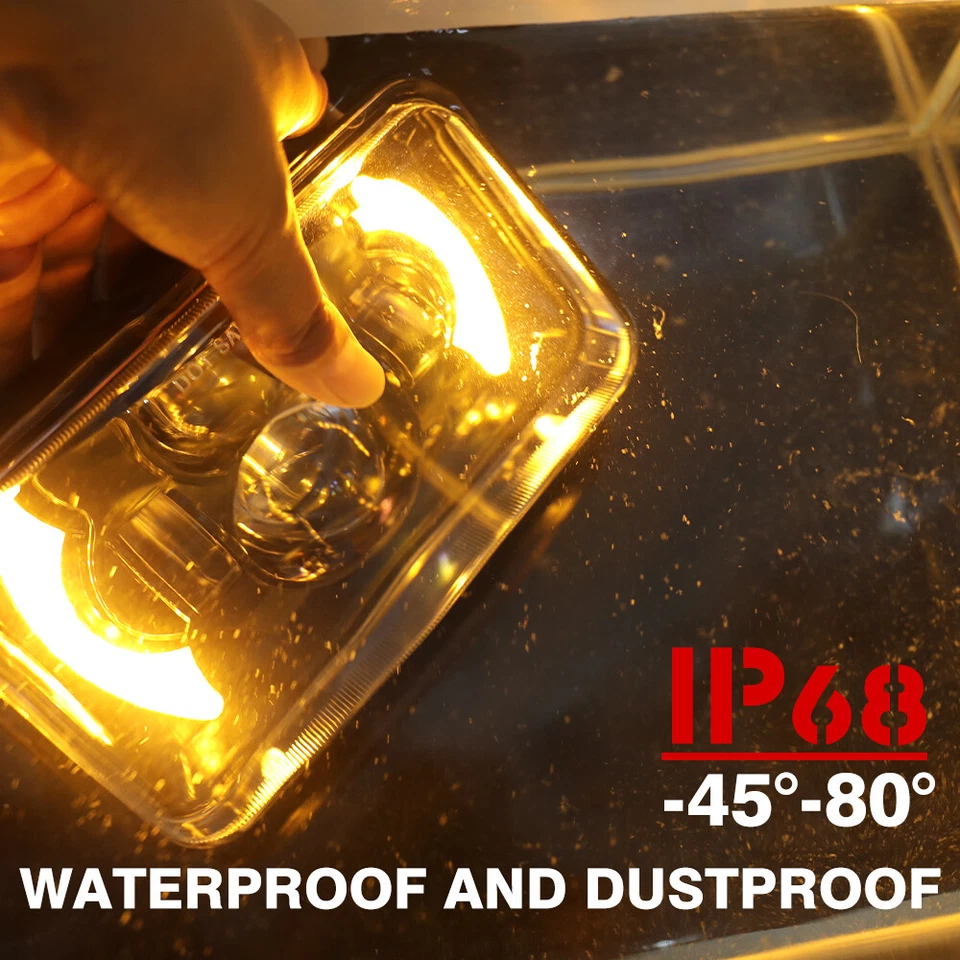 4 PIEZAS 4x6" Faros LED Señal de giro Alta Baja DRL H4 para Chevrolet Camaro Z28 82-92 Foto 2 de 4