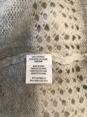 NWT 100% Cashmere Pointelle Stripe Sweater from Minnie Rose Size S