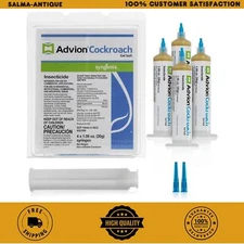 GENUINE Advion Roach Killer | 4 PACK | Cockroach Gel Bait Tubes + Plunger & Tips