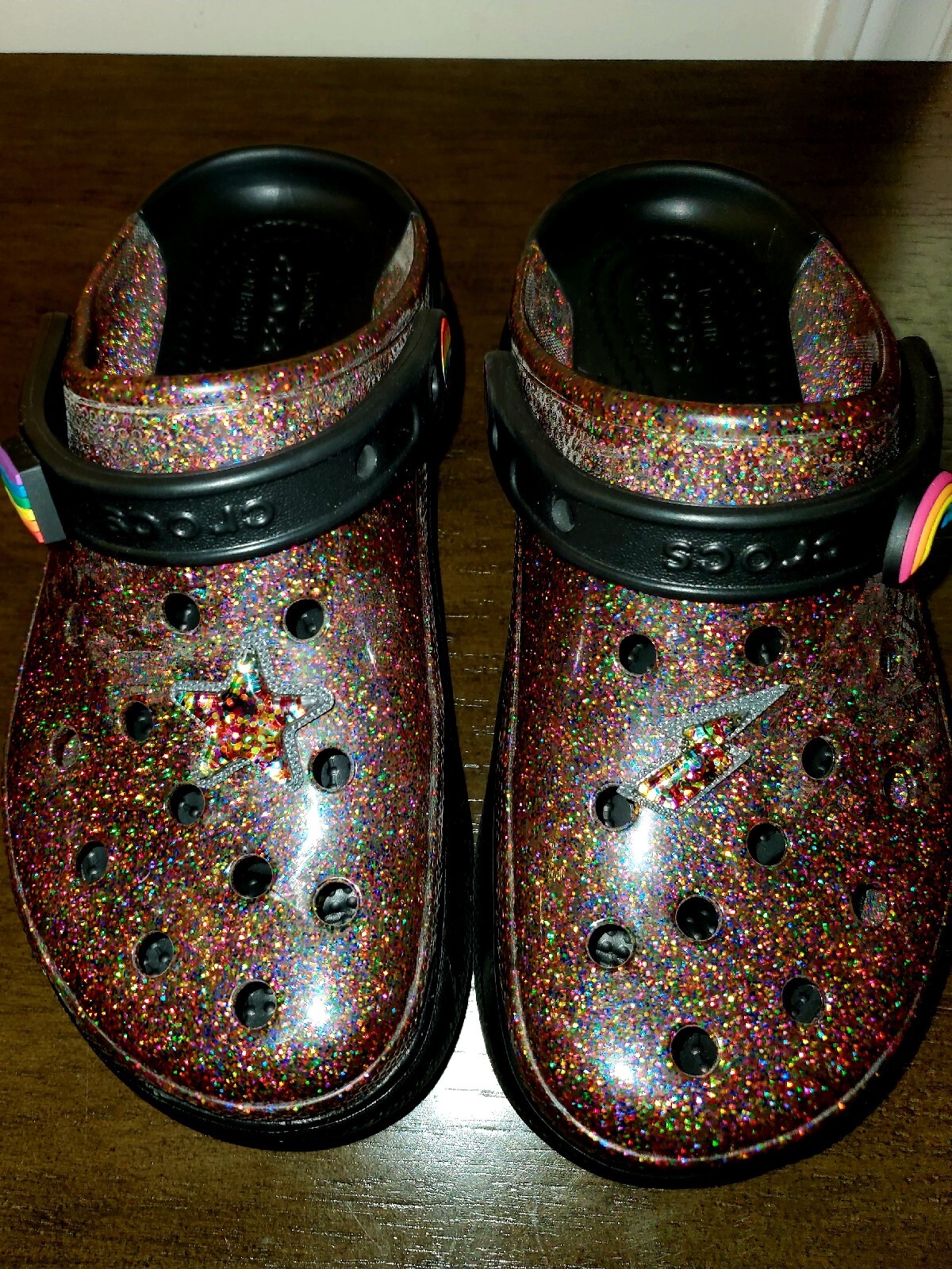 Pride Crocs Glitter Bae Platform Clog Size 6 Women Gem
