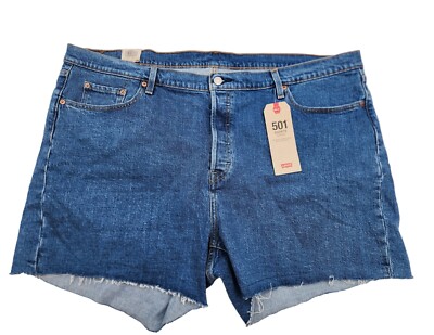 Levi's 501 Shorts Plus Size Women's 24W Button Fly High Rise NWT