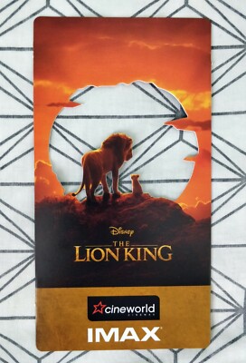 Disney The Lion King CINEWORLD Collector's Ticket Card: 2019 Movie Cinema IMAX
