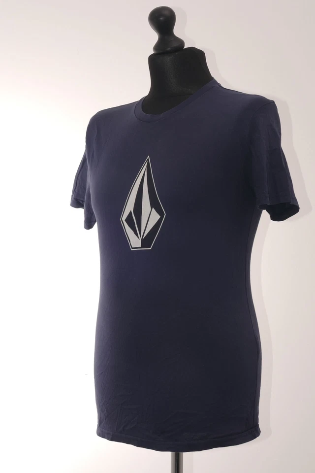 Volcom Maglietta Uomo XS Blu Blu Scuro Motivo Collo Rotondo Jersey 100% Cotone - Immagine 3 di 4