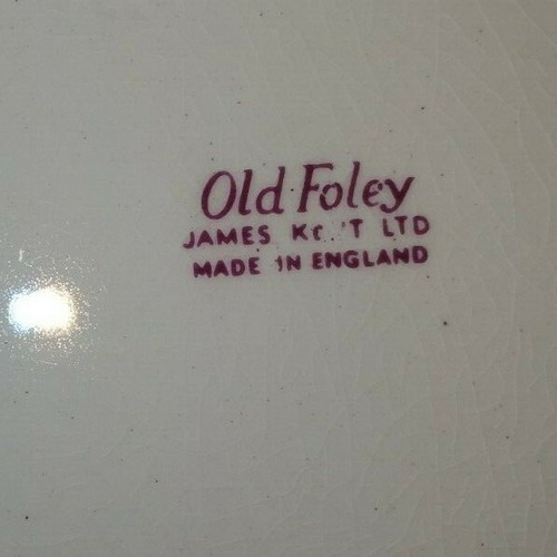 OLD FOLEY JAMES KENT SQUARE 5 REGAL 12 BROWN FLOWERS SERVING TRAY / PLATE - Picture 5 of 5